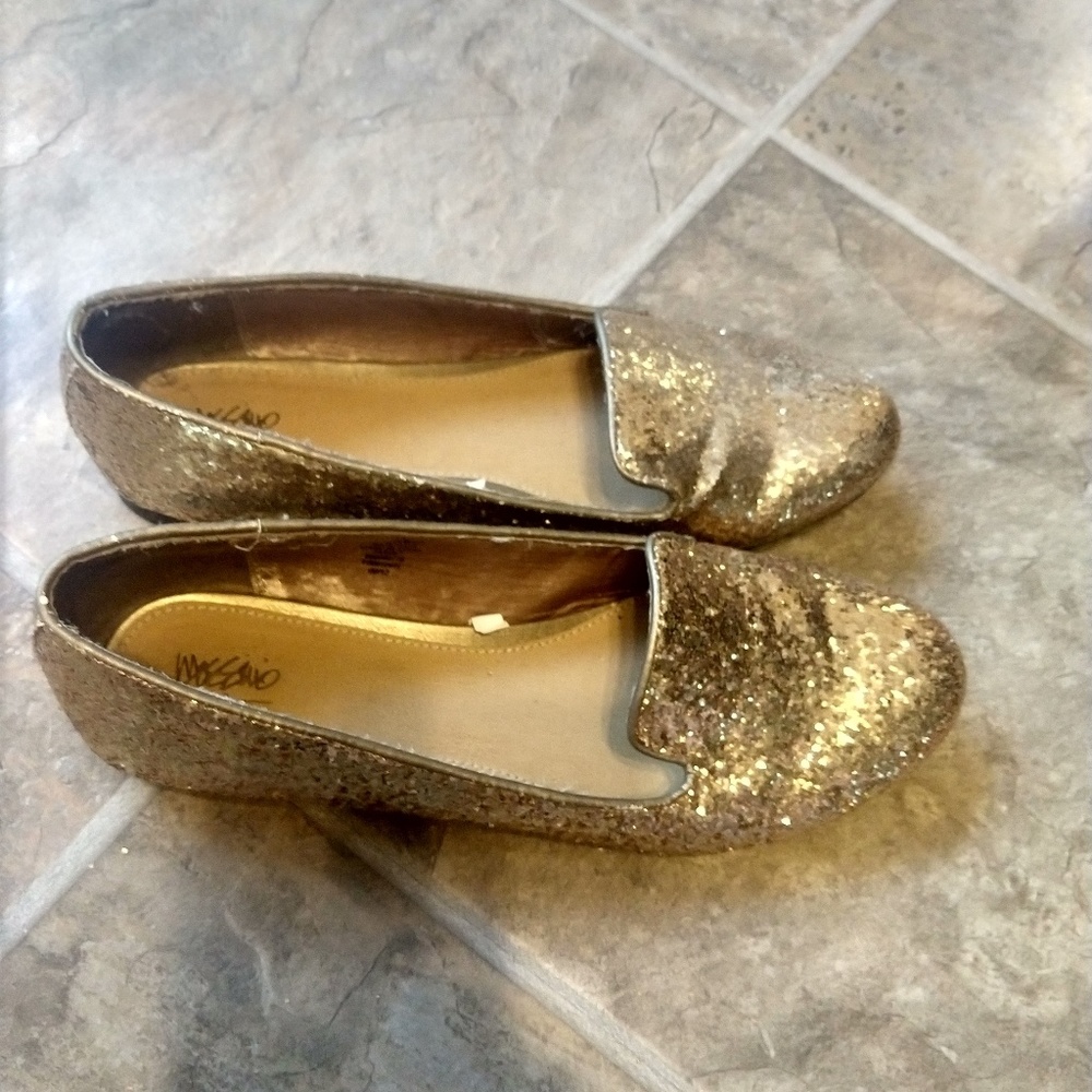 Mossimo Glitter Gold Loafers